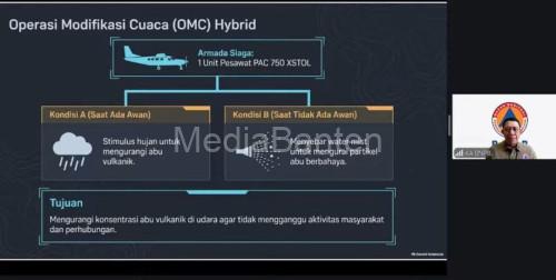 Suhartoyo, Kepala BNPB menejlaskan soal operasi modifikasi cuaca. Foto Antara
