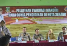 Pelatihan evakuasi mandiri dari BPBD Banten ke Sekolah-sekolah. Foto: Istimewa