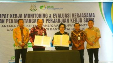 Kerjasama BPJS Ketenagakerjaan Kanwil Banten dan Kejati Banten. Foto Antara