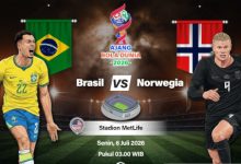 Flyare Brasil vs Norwegia. Foto Antara