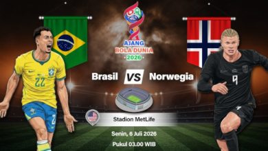 Flyare Brasil vs Norwegia. Foto Antara