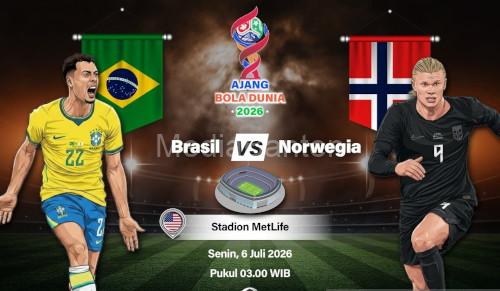 Flyare Brasil vs Norwegia. Foto Antara