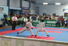 Pertanidngan Kumite Karate di Popda Banten ke-XI. Foto: Daerah Yusvin