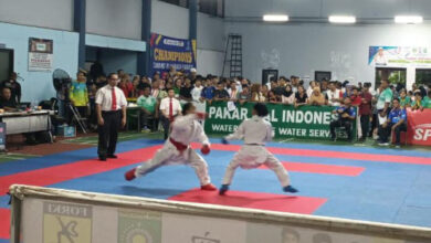 Pertanidngan Kumite Karate di Popda Banten ke-XI. Foto: Daerah Yusvin