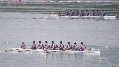 Emas terakhir dari lomba dayung. Foto: LKBN Antara