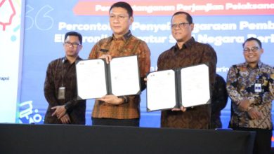 Sekda Banten, Deden Apriandhi menandatangani MoU dengan KPK soal membangun birokrasi bersih. Foto Biro Adpim Banten