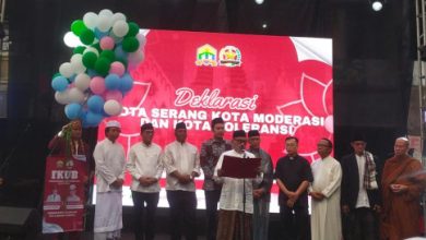 FKUB Kota Serang mendeklarasikan Kota Serang sebagai Kota Moderasi dan Toleransi. Foto Gusfaza