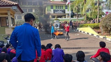 GMNI gelar demonstrasi di Kabupaten Tangerang. Foto: Antara