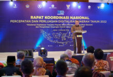 Gubernur BI, Pery Warjiyo memberikan sambutan di Rakornas P2DD. Foto: Dep Komunikasi BI