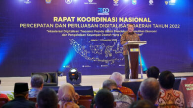 Gubernur BI, Pery Warjiyo memberikan sambutan di Rakornas P2DD. Foto: Dep Komunikasi BI