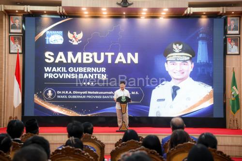 Wagub Banten, Achmad Dimyati Natakusumah kukuhan pengurus Bagmanas Banten. Foto Biro Adpim Banten