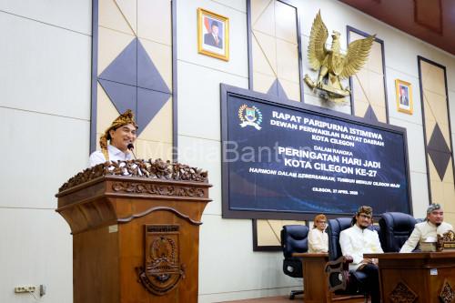 Wagub Banten, Achmad Dimyati Natakusumah pada acara HUT Kota Cilegon. Foto Biro Adpim Banten