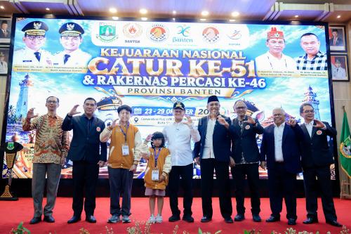 Wagub Banten, Achmad Dimyati Natakusumah membuka Kejurnas Catur ke 51 dan Rakornas Pecasi ke-46. Foto Biro Adpim Banten
