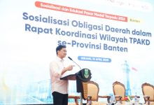 Wakil Gubernur Banten, Achmad Dimyati Nataksumah dalam acar sosialisasi obligasi daerah. foto Biro Adpim Banten