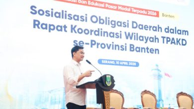 Wakil Gubernur Banten, Achmad Dimyati Nataksumah dalam acar sosialisasi obligasi daerah. foto Biro Adpim Banten