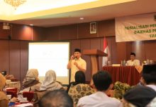 Wagub Banten, Achma Dimyati Natakusumah di sosialiasi pengelolaan zakat, infak dan sedekah. Foto Biro Adpim Banten