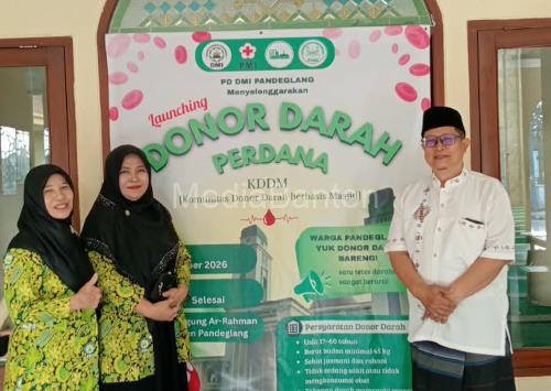 DMI Kabupaten Pandeglang meluncurkan komunitas donor darah berbasis masjid. Foto Nana Amdan