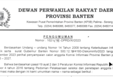 Pengumuman DPRD Provinsi Banten soal uji kelayakan calon KI. Foto; Istm