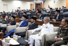 DPRD Kota Cilegon menggelar rapat paripurna istimewa mendengarkan pidato kenegaraan Presiden RI. Foto Daeng Yusvin