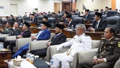 DPRD Kota Cilegon menggelar rapat paripurna istimewa mendengarkan pidato kenegaraan Presiden RI. Foto Daeng Yusvin