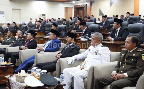 DPRD Kota Cilegon menggelar rapat paripurna istimewa mendengarkan pidato kenegaraan Presiden RI. Foto Daeng Yusvin