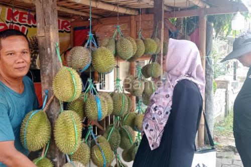 Durian baduy di salah satu lapak di Rangkasbitung. Foto Antara