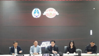 Ketum PSSI, Erick Thohir dalam jumpa pers di GBK. Foto: LKBN Antara