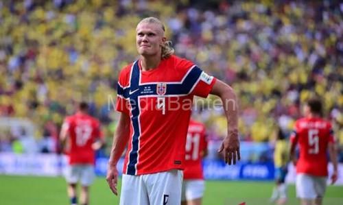 Erling Haaland, pemain Timnas Norwegia. Foto Antara