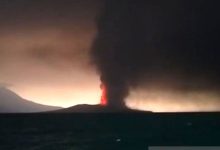 Erupsi Gunung Anak Kraktau. Foto Antara
