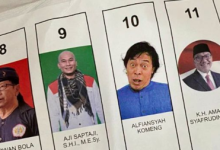 Foto nyeleneh Komeng di surat suara DPD RI. Foto: Istimewa