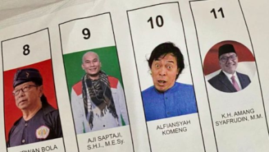 Foto nyeleneh Komeng di surat suara DPD RI. Foto: Istimewa