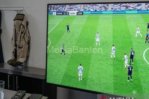 Permainan sepakbola di play station. Foto Antara