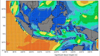 Perkiraan BMKG soal gelombang laut di Selat Sunda. Foto: BMKG