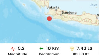 Lokasi gempa Bayah 5,2 M. Foto: BMKG