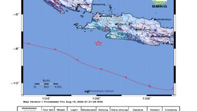 Peta lokasi gempa bumi bayah tanggal 15 Agustus 2024. Foto: BMKG