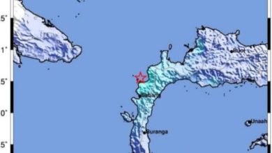 Lokasi gempa donggla. Foto: BMKG