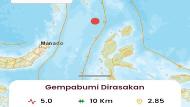 Gempa 5 M di Melonguane. Foto: BMKG