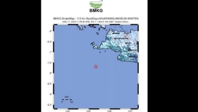 Peta lokasi gempa pandelang. Foto: LKBN antara