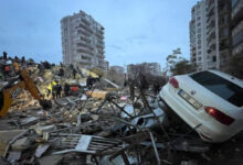 Akibat gempa Turki, Senin (6/2/2023), subuh hari. Foto: cnnindonesia