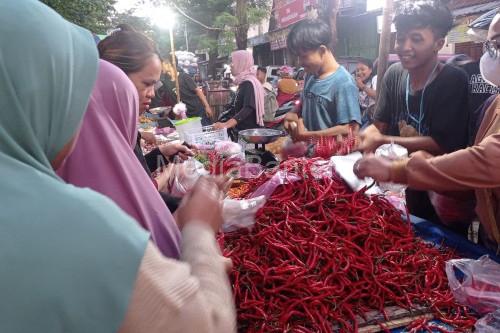 Cabai di Pasar Tradisional Kabupaetn Lebak. Foto: Antara