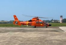 Helikopter Dhauphin yang dikerahkan Kantor SAR Banten. Foto Antara