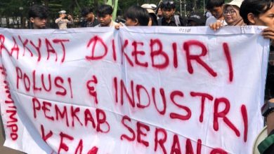 Unjuk rasa HMI MPO Cabang Serang. Foto: Budi Wahyu Iskandar