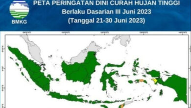 Perkiraan hujan lebat dan petir dari BMKG. Foto: LKBN Antara