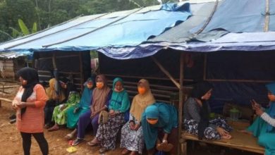 Kondisi hunian sementara korban benana alam di Cigobang, Lebak. Foto: Antara