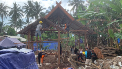 Pembangunan huntara korban gempa Cianjur. Foto: Dompet Dhuafa