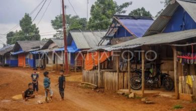 Lebih 300 keluarga korban bencana tahun 2020 hingga sekrang masih menghuni Huntara di Lebak Gedong. Foto Antara