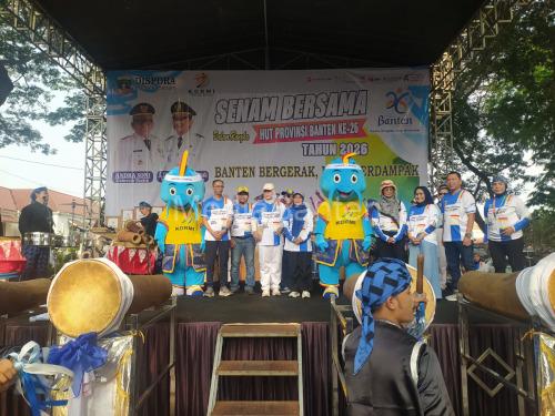 Lebih 4.000 warga mengikuti senam bersama dalam rangka HUT Banten k-26. Foto Biro Adpim Banten