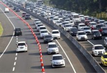 Penerapan contraflow di jalan tol. Foto: Istimewa