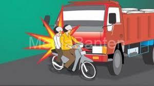 Ilustrasi tabrakan truk dengan sepeda motor. Foto Korlantas Polri