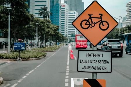 Lajur sepeda di DKI Jakarta. Foto: Diskominfotik DKI Jakarta